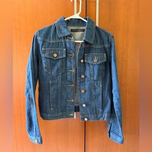 Genetic Denim Janna Classic Cropped Jean Jacket in Rock a Billy Blue sz S